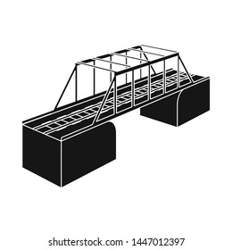 Isolated object of bridge and sea logo. Collection of bridge and columns stock vector illustration.