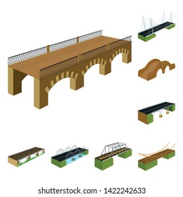 Isolated object of bridgework and architecture logo. Collection of bridgework and structure  stock vector illustration.