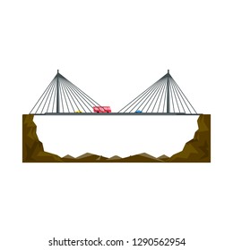 Isolated object of bridgework and bridge icon. Set of bridgework and landmark stock vector illustration.