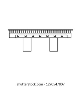 Isolated object of bridgework and bridge logo. Collection of bridgework and landmark stock vector illustration.