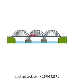 Isolated object of bridgework and bridge sign. Collection of bridgework and landmark stock vector illustration.