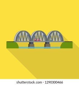 Isolated object of bridgework and bridge symbol. Set of bridgework and landmark stock vector illustration.