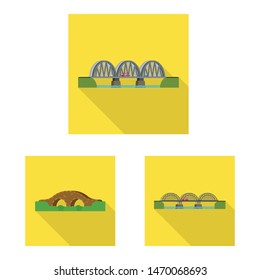 Isolated object of bridgework and bridge symbol. Collection of bridgework and landmark vector icon for stock.