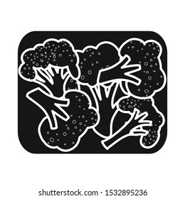 Isolated object of broccoli and cutting symbol. Graphic of broccoli and board stock symbol for web.