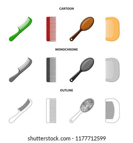 Isolated object of brush and hair logo. Collection of brush and hairbrush vector icon for stock.