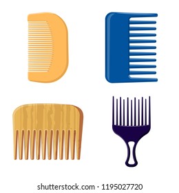 Isolated object of brush and hair logo. Collection of brush and hairbrush vector icon for stock.