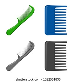 Isolated object of brush and hair logo. Set of brush and hairbrush vector icon for stock.