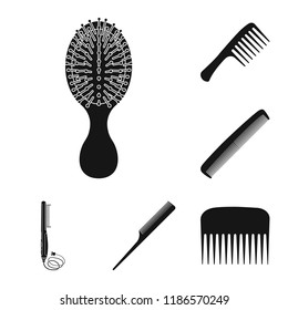 Isolated object of brush and hair symbol. Collection of brush and hairbrush vector icon for stock.