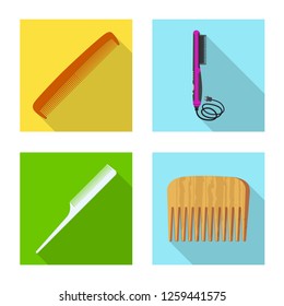 Isolated object of brush and hair symbol. Collection of brush and hairbrush vector icon for stock.