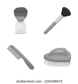 Isolated object of brush  and hygiene  icon. Set of brush  and shower vector icon for stock.