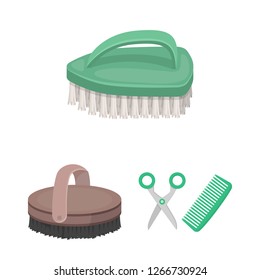 Isolated object of brush  and hygiene  icon. Collection of brush  and shower stock symbol for web.