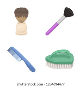 Isolated object of brush  and hygiene  icon. Set of brush  and shower vector icon for stock.