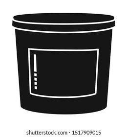 Isolated object of bucket and putty icon. Graphic of bucket and plastic stock vector illustration.