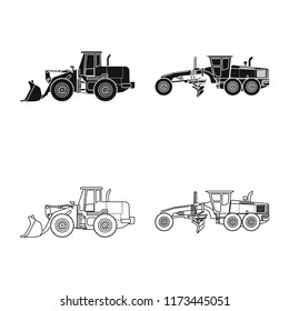 Isolated object of build and construction icon. Collection of build and machinery stock symbol for web.