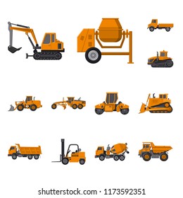 Isolated object of build and construction icon. Set of build and machinery stock symbol for web.