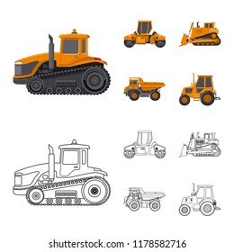 Isolated object of build and construction icon. Collection of build and machinery vector icon for stock.