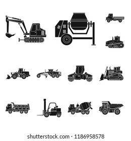 Isolated object of build and construction icon. Set of build and machinery stock symbol for web.