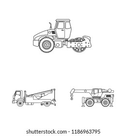 Isolated object of build and construction icon. Set of build and machinery stock vector illustration.