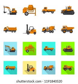 Isolated object of build and construction icon. Collection of build and machinery vector icon for stock.