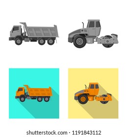 Isolated object of build and construction icon. Set of build and machinery stock symbol for web.