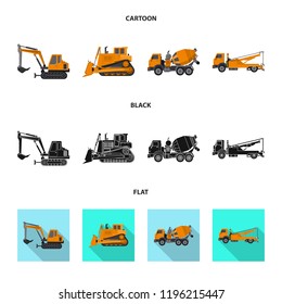 Isolated object of build and construction icon. Collection of build and machinery stock symbol for web.