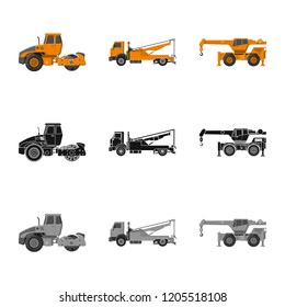 Isolated object of build and construction icon. Set of build and machinery stock symbol for web.