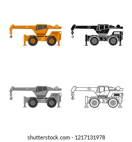 Isolated object of build and construction icon. Collection of build and machinery stock symbol for web.