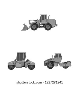 Isolated object of build and construction icon. Collection of build and machinery stock vector illustration.