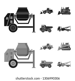 Isolated object of build and construction icon. Collection of build and machinery stock symbol for web.