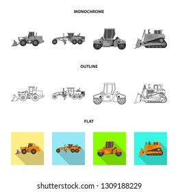 Isolated object of build and construction icon. Set of build and machinery vector icon for stock.