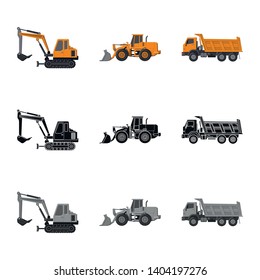 Isolated object of build and construction icon. Collection of build and machinery stock symbol for web.
