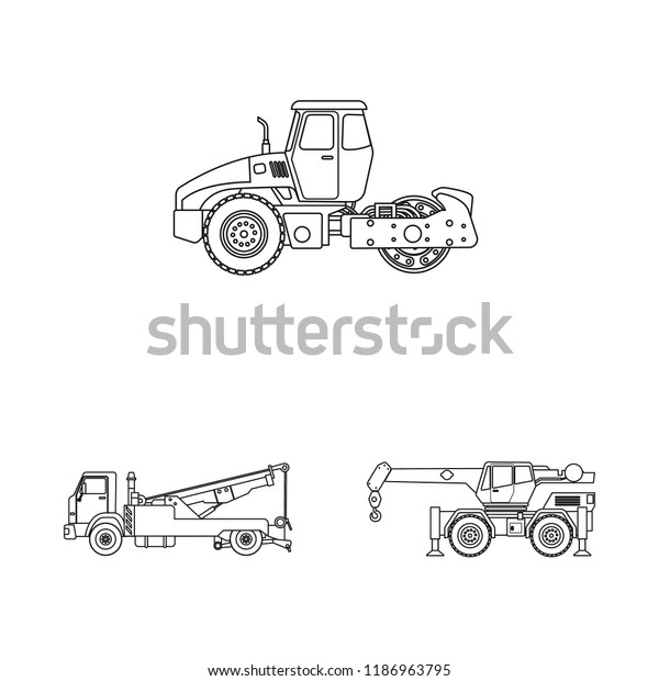 Isolated object of build and\
construction icon. Set of build and machinery stock vector\
illustration.