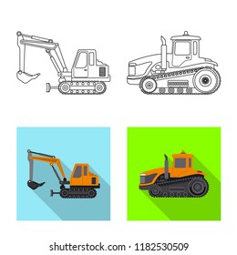 Isolated object of build and construction logo. Set of build and machinery stock symbol for web.