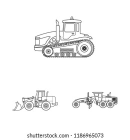 Isolated object of build and construction logo. Set of build and machinery vector icon for stock.