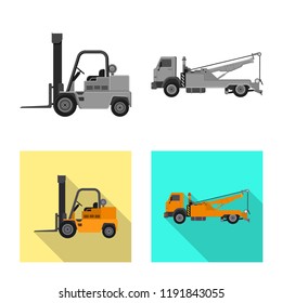 Isolated object of build and construction logo. Collection of build and machinery stock symbol for web.