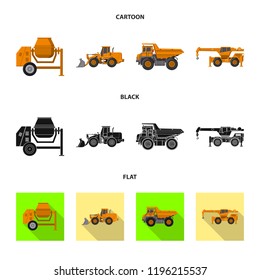 Isolated object of build and construction logo. Collection of build and machinery stock symbol for web.