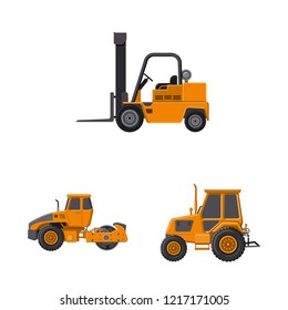 Isolated object of build and construction logo. Set of build and machinery vector icon for stock.