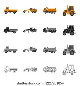 Isolated object of build and construction logo. Collection of build and machinery stock symbol for web.