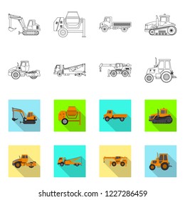Isolated object of build and construction logo. Collection of build and machinery stock symbol for web.