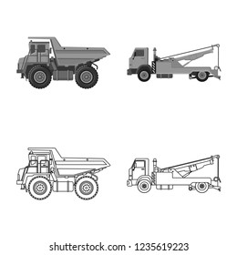 Isolated object of build and construction logo. Set of build and machinery stock symbol for web.