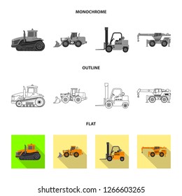 Isolated object of build and construction logo. Set of build and machinery vector icon for stock.