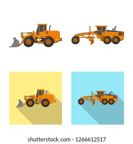 Isolated object of build and construction logo. Set of build and machinery vector icon for stock.