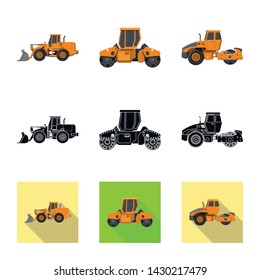 Isolated object of build and construction logo. Collection of build and machinery stock vector illustration.