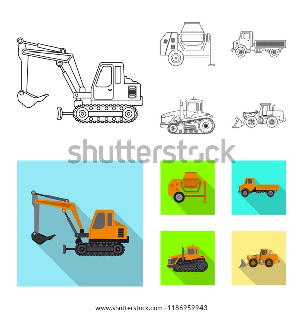 Isolated object of build
and construction logo. Collection of build and machinery stock
symbol for web.