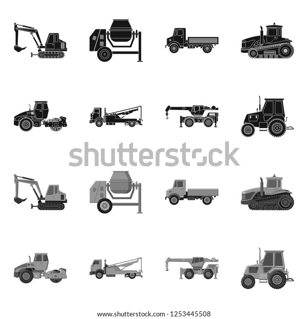 Isolated object of build\
and construction logo. Collection of build and machinery vector\
icon for stock.