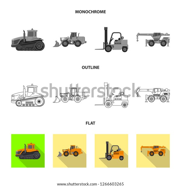 Isolated object of build and\
construction logo. Set of build and machinery vector icon for\
stock.
