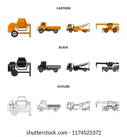 Isolated object of build and construction sign. Collection of build and machinery stock vector illustration.