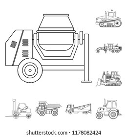 Isolated object of build and construction sign. Collection of build and machinery vector icon for stock.