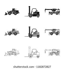 Isolated object of build and construction sign. Collection of build and machinery vector icon for stock.