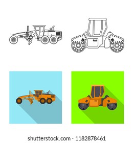 Isolated object of build and construction sign. Collection of build and machinery stock symbol for web.